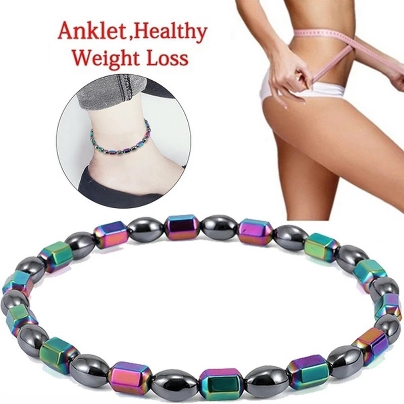 1Pc Black Gallstone Anklet Colorful Hematite Weight Loss