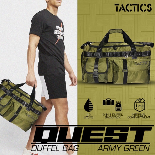 Tactics Quest Duffel Bag 45L Travel Backpack for Women Men, Perfect For