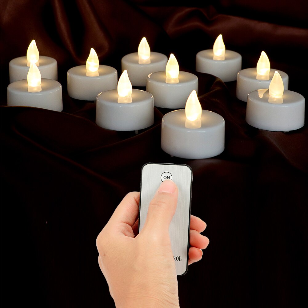 10Pcs Battery Votive Candles With Remote Control Led Candles Small Tea