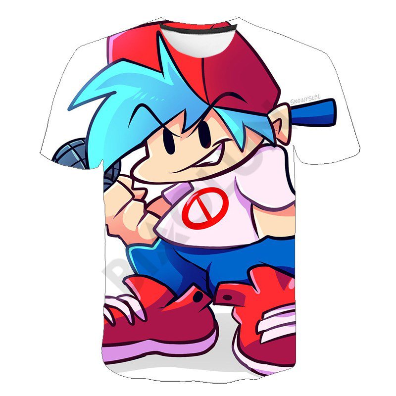 Baby Boy Friday Night Funkin 3D Print Singing Contest Funny Tshirt