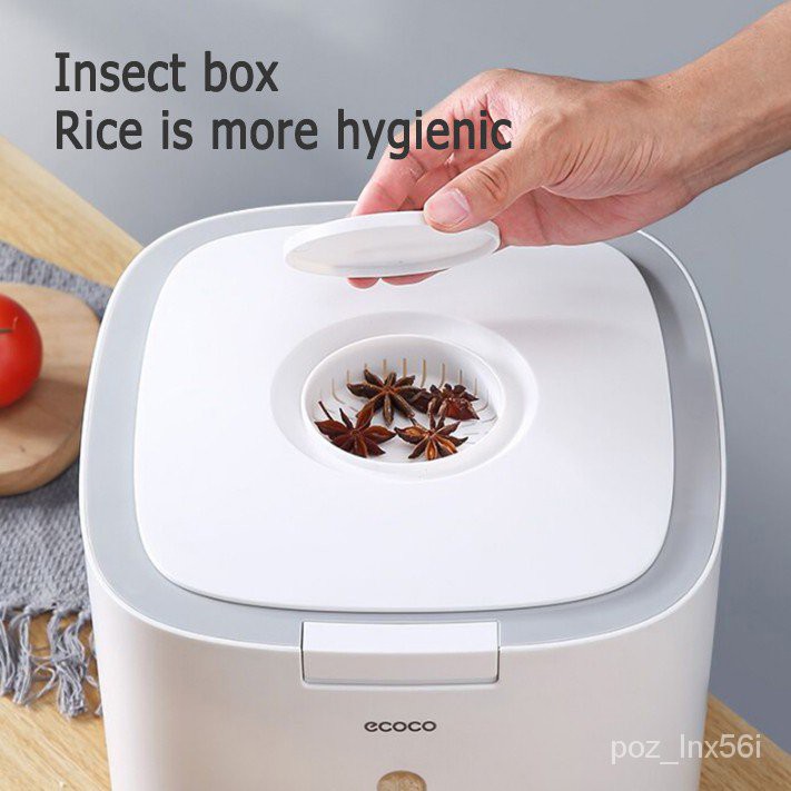 ECOCO Rice Dispenser 10KG Household Kitchen Rice Storage Container Food