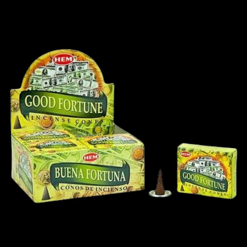 Hem Good Fortune Incense Cones. Summon Good Luck & Money Into Your Life