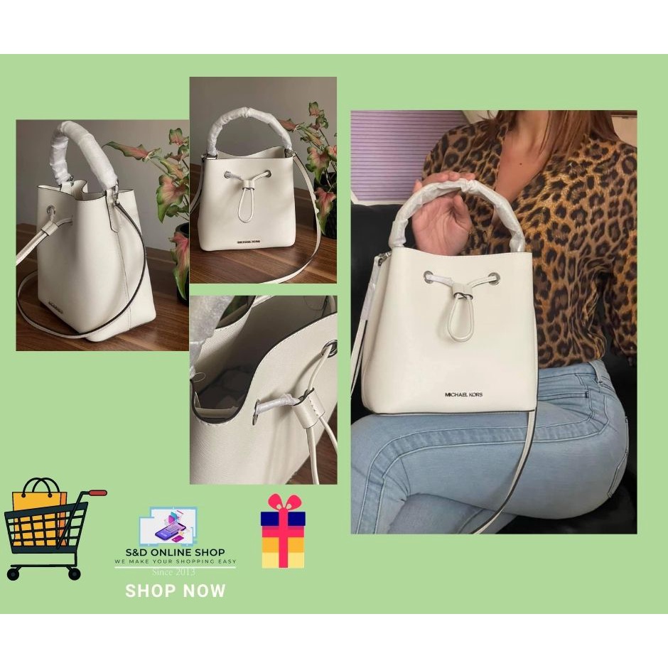 MICHAEL KORS Suri Medium Bucket Messenger Crossbody Leather Bag