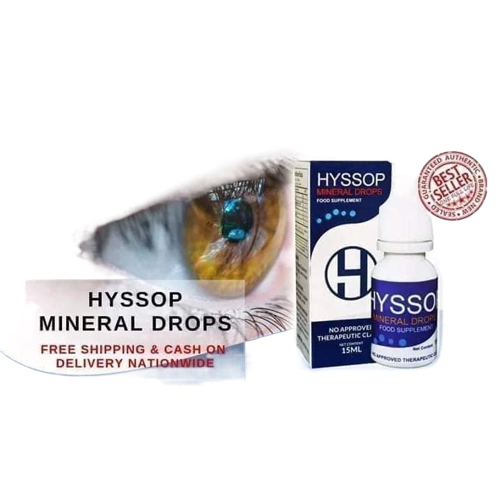 1 BOTTLE HYSSOP MINERAL EYE DROP 15ml each dropper CATARACT AND