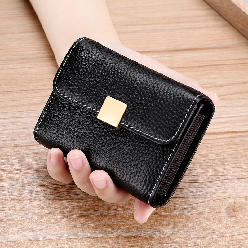 Cowhide Women's Multicard Small Card Holder Business Card Holder Coin