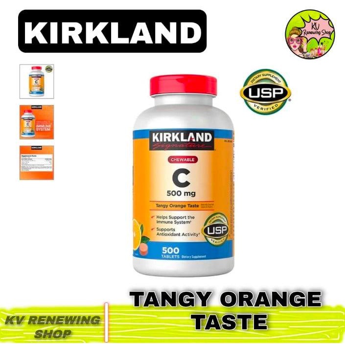 Kirkland Signature Chewable C Tangy Orange 500mg 500 tablets (kv
