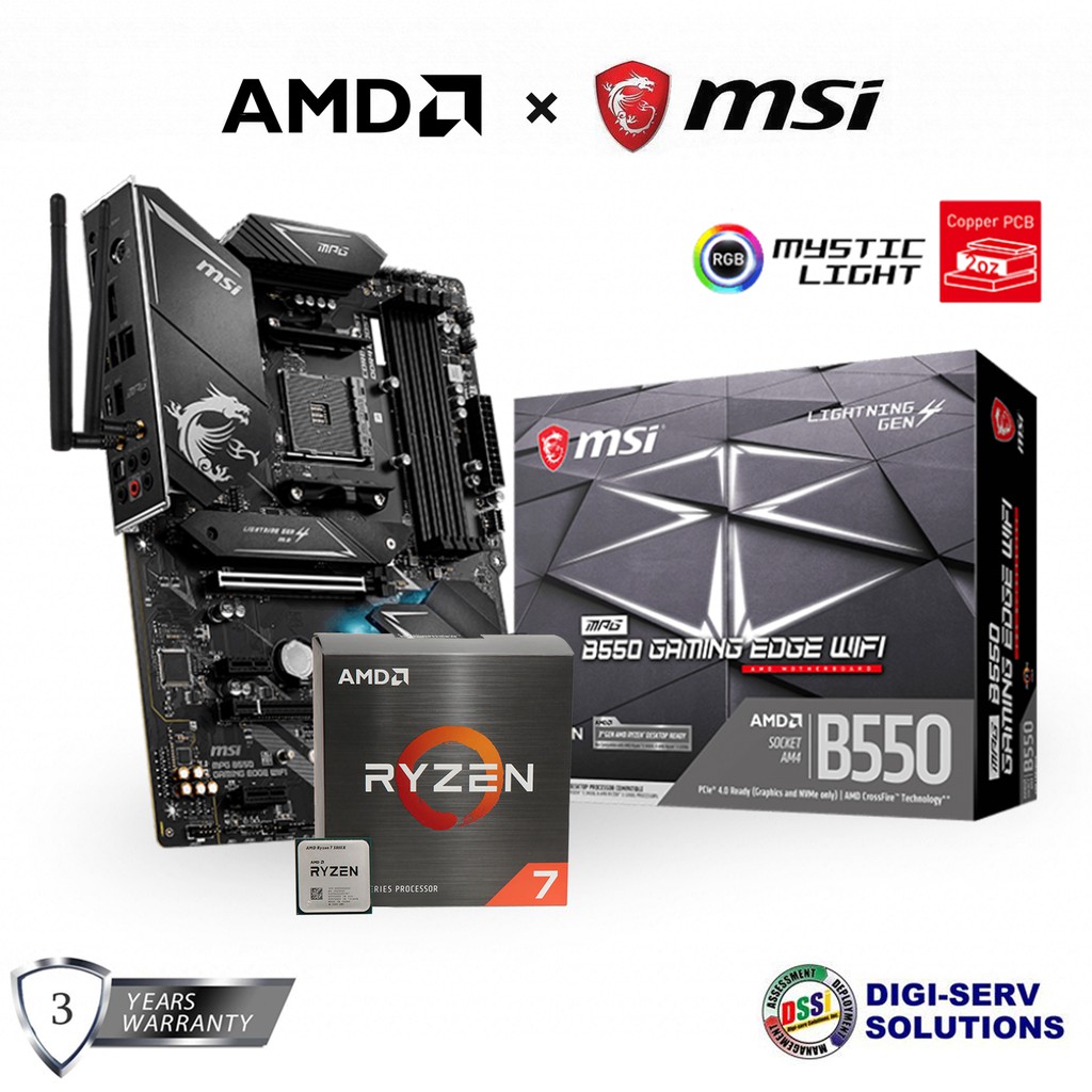 AMD Ryzen 7 5800X Processor with MPG B550 GAMING EDGE WIFI Gaming Motherboard (Bundle) Shopee