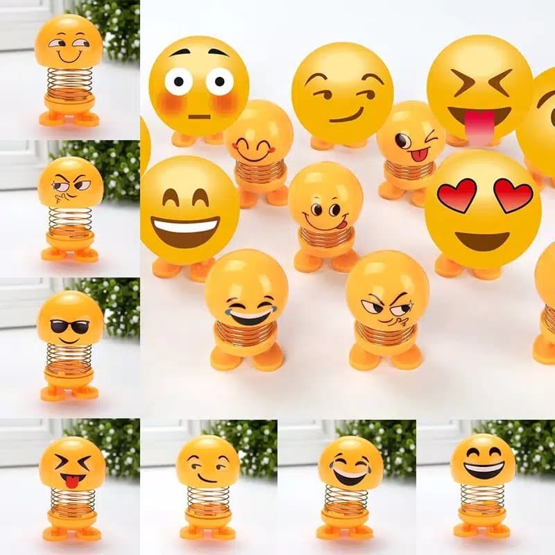 Emoji Smile CAR Dolls Per Shake Emoji Dolls Shaking Head Spring