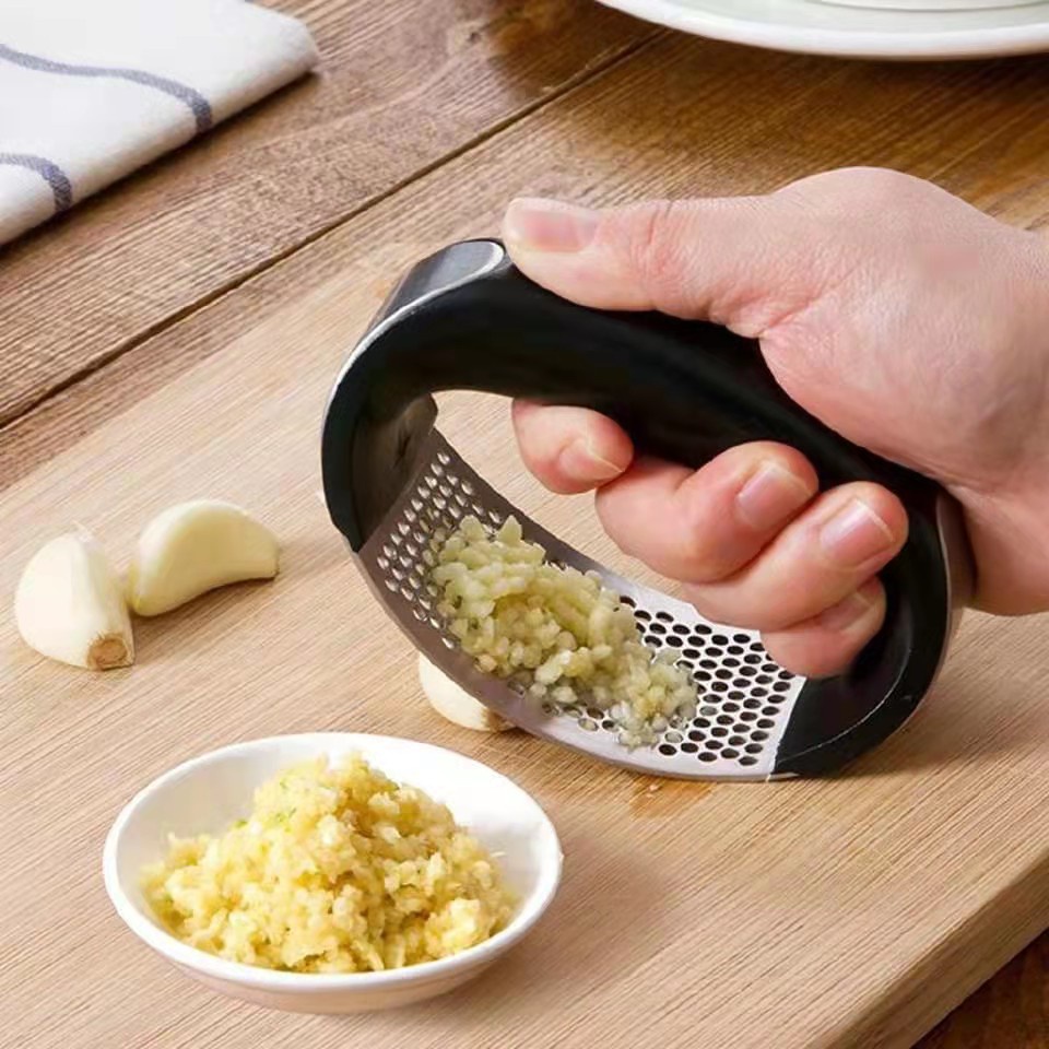 Stainless Steel Garlic Press Rocker Professional Grade Garlic Mincer