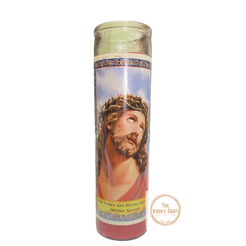 Prayer Candle in Glass Religious Candles for Cemetery / Altar White
