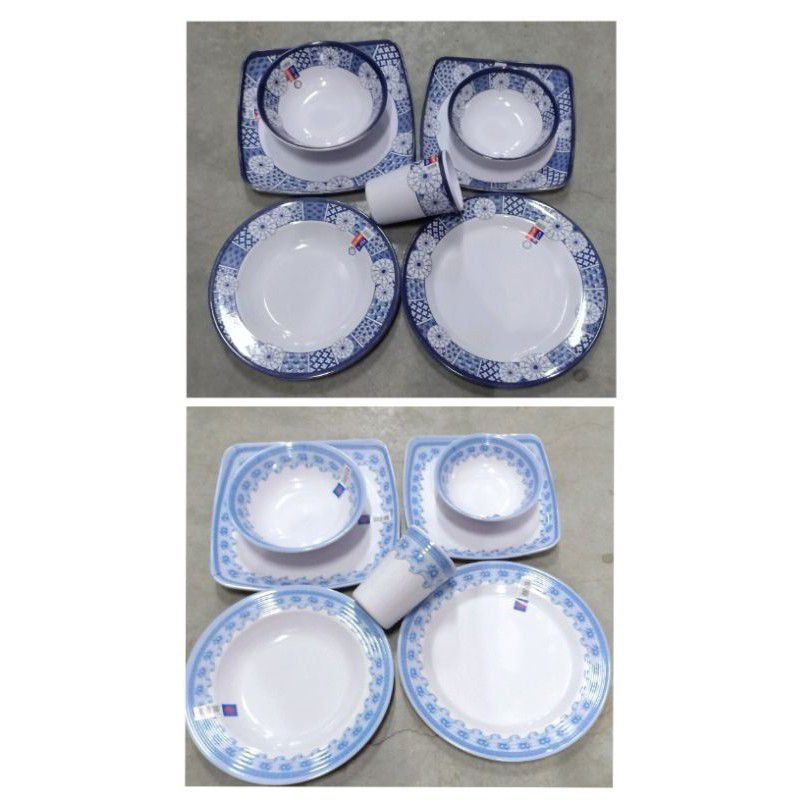 7 Items Starter Set Melaware Dining Set (Plates, Saucers, Soup Bowls