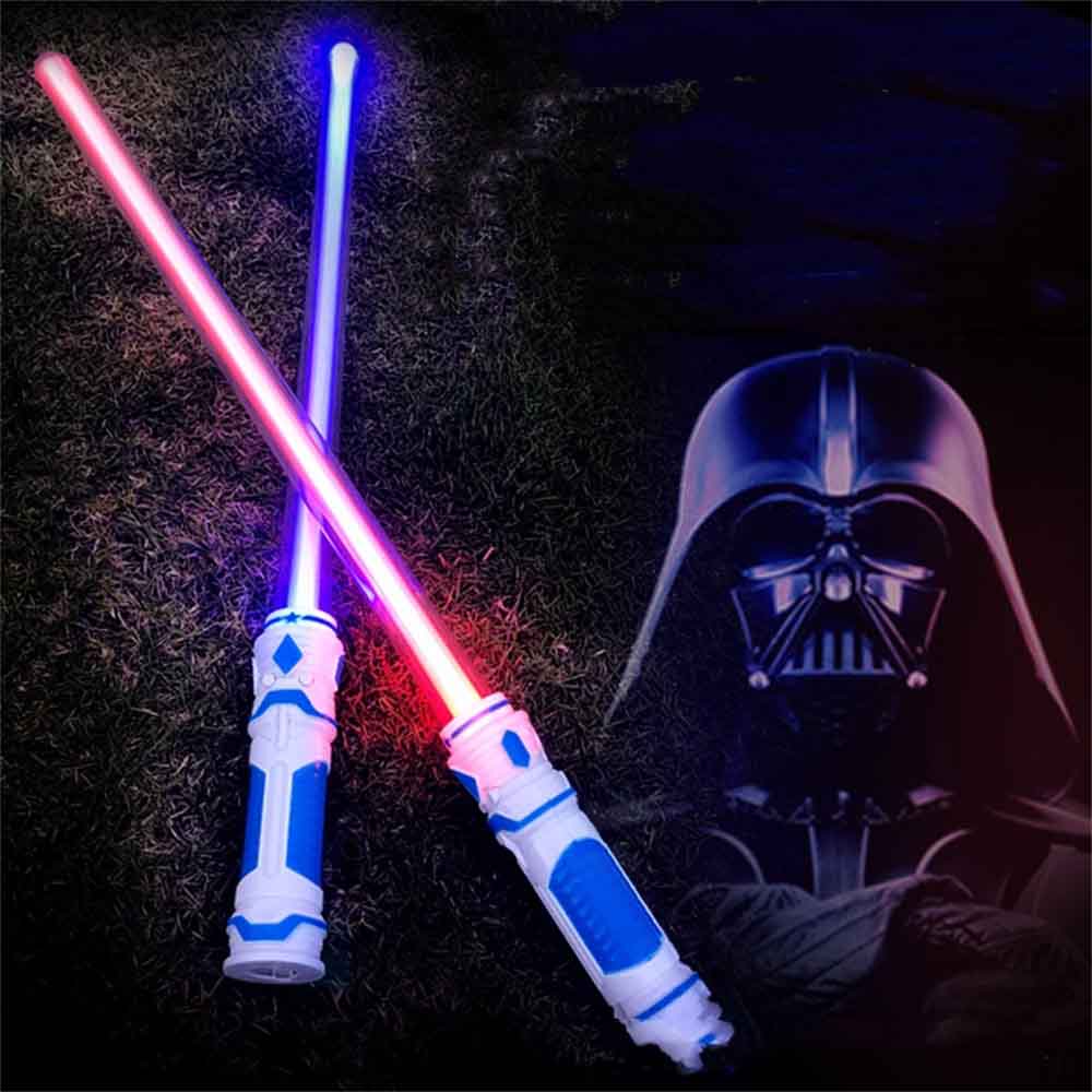 2 Pcs Flashing Lightsaber Laser Double Sword Toy Combo With Sound