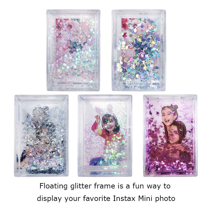 Mini Glitter Picture Frames Acrylic Liquid Floating Water Glitter Photo
