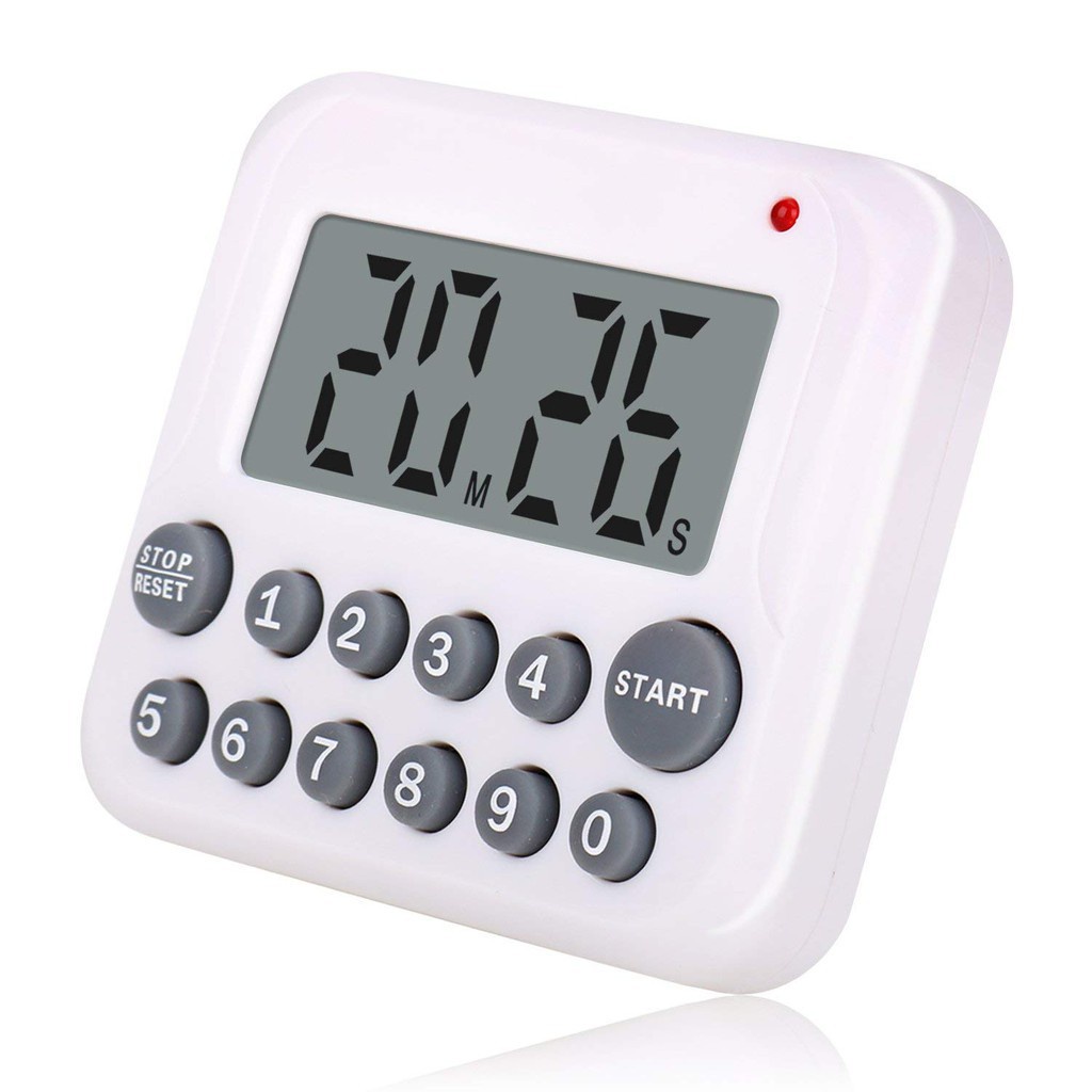 White Kitchen Timer Digital Dual Manual Electrical Timer Cooking Timer