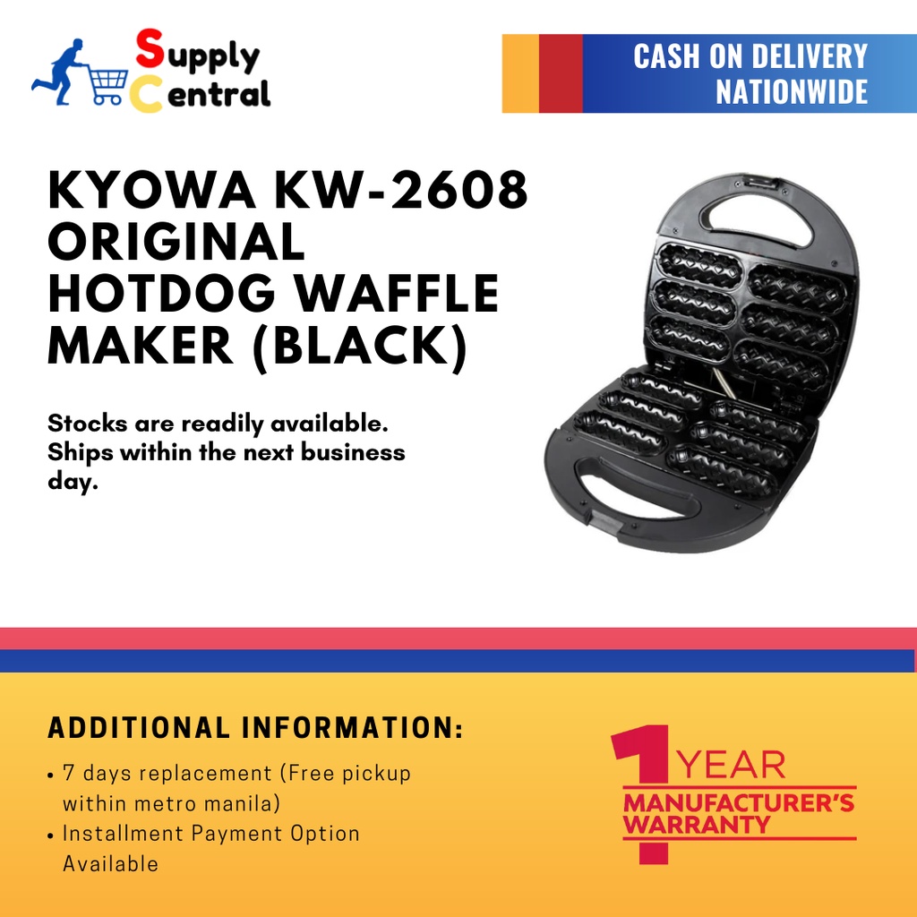Kyowa Original Hotdog Waffle Maker (Black) KW2608 (Supply Central