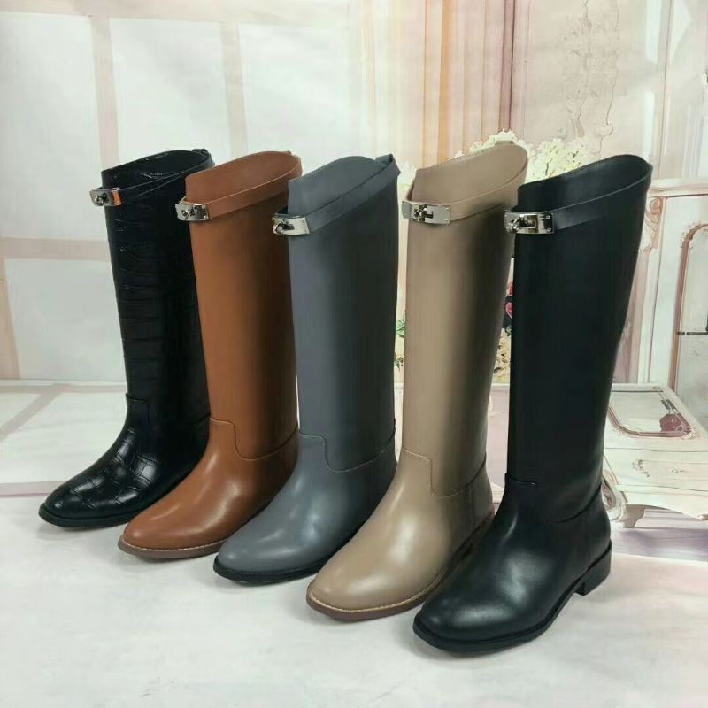 Hermes Hermes Boots Winter Martin Boots Genuine Leather Long Boots Knee