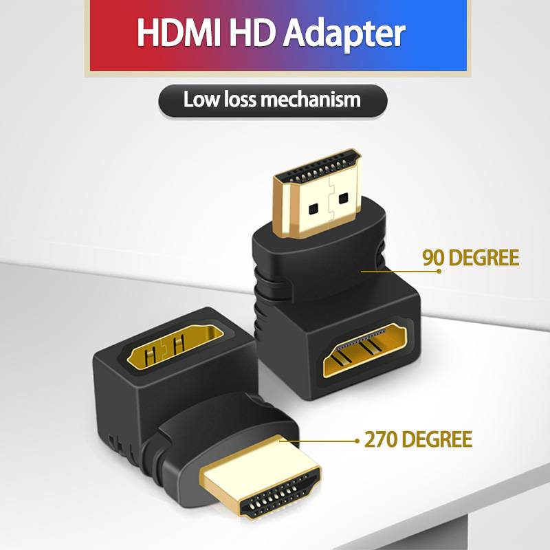 HDMI 90 degree / 270 degree L shaped Connector Cable Male to Female