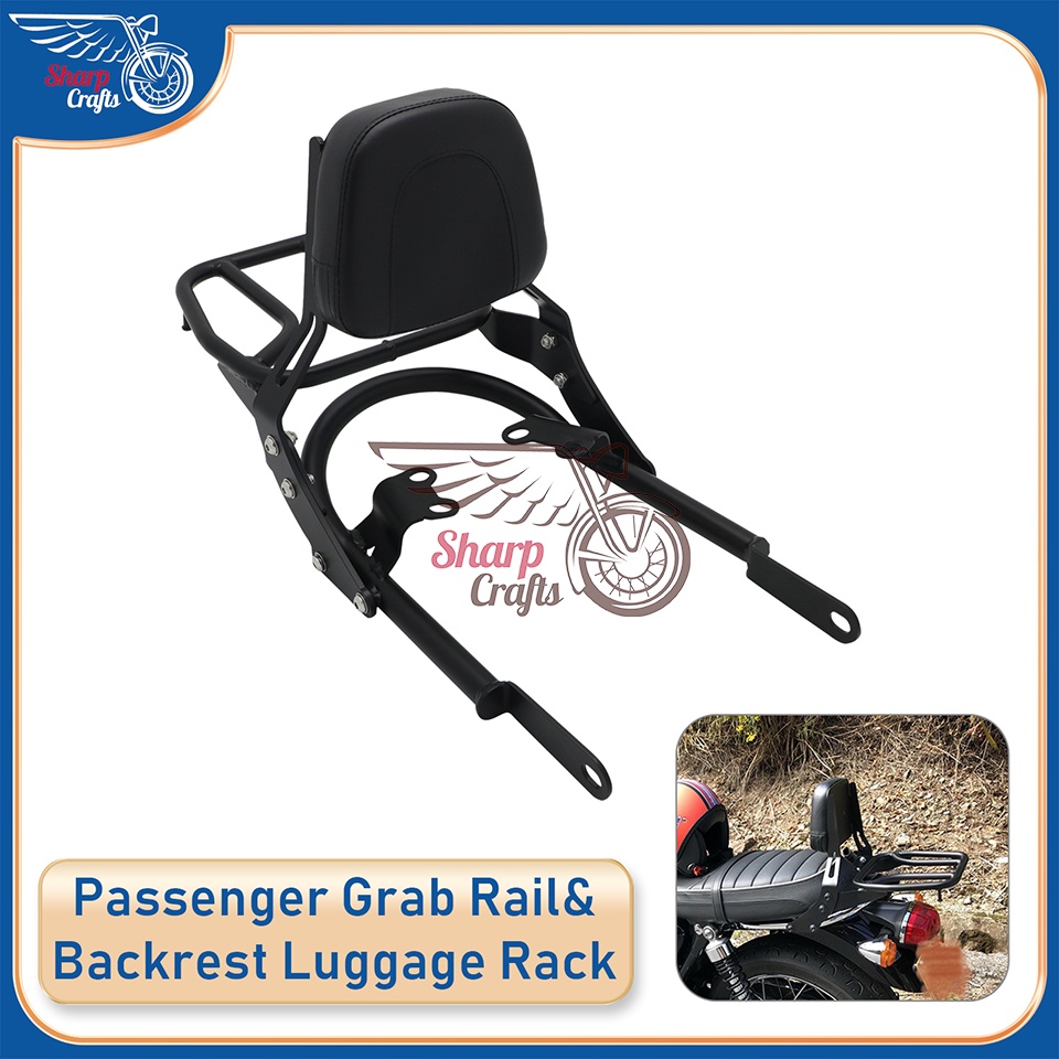 `Rear Sissy Bar Backrest Luggage Rack & Passenger Grab Rail For Triumph