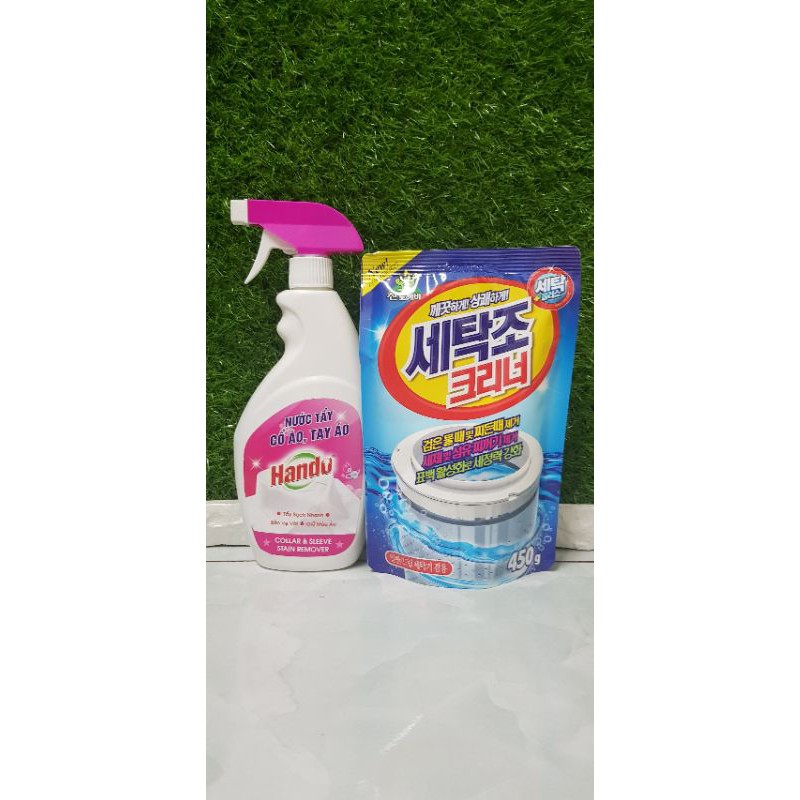 Combo 2 Sets Of Korean Laundry Detergent 450g + hando Collar Bleach