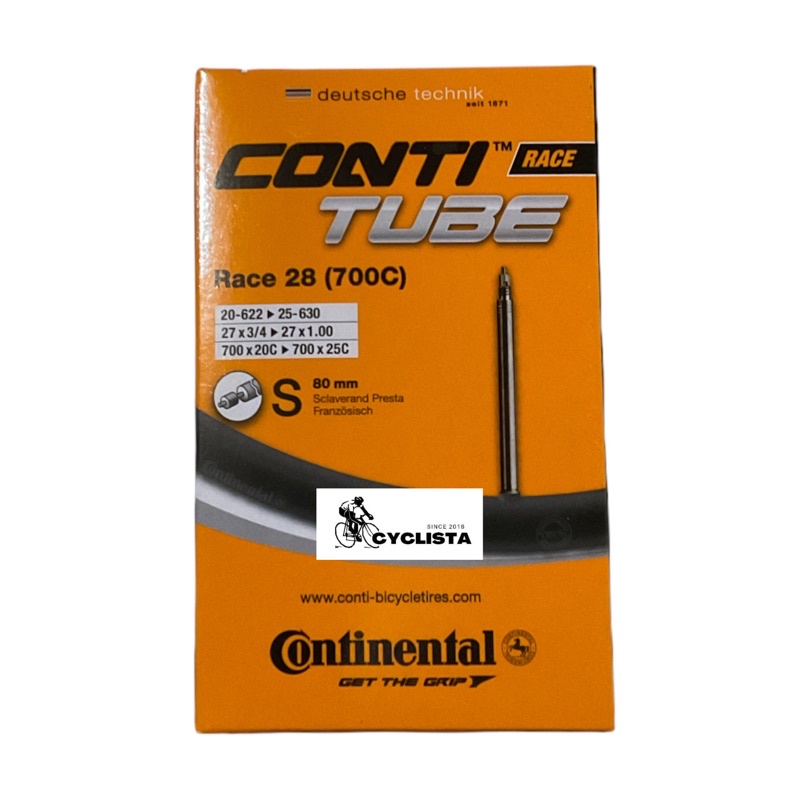 CONTINENTAL Race28 700x20/25c 80mm Presta Valve Inner Tube (sold per