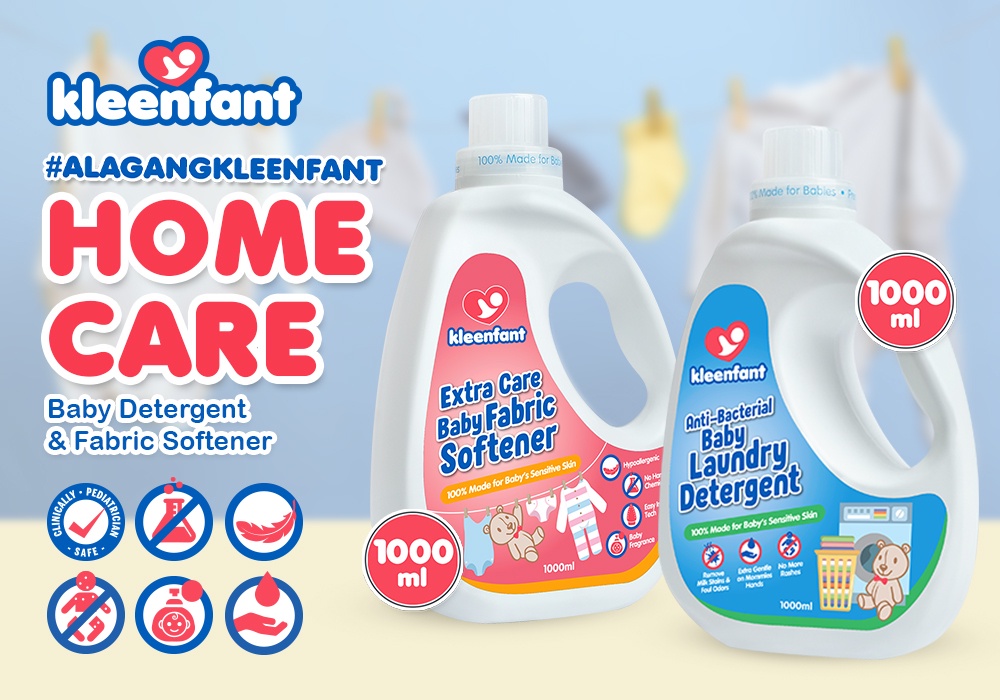 Kleenfant Antibacterial Baby Laundry Wash (1 Liter) Liquid Detergent