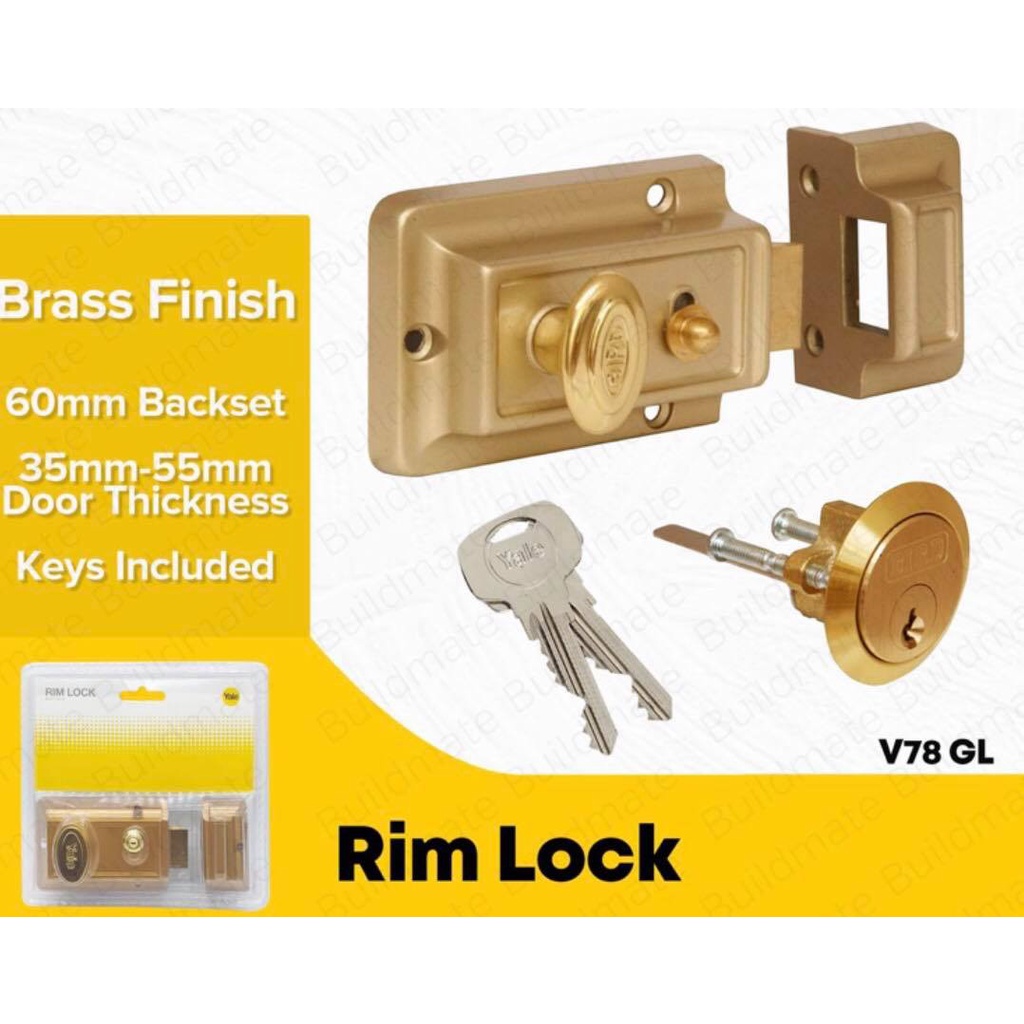 YALE Rim Lock Night Latch V78GL Shopee Philippines