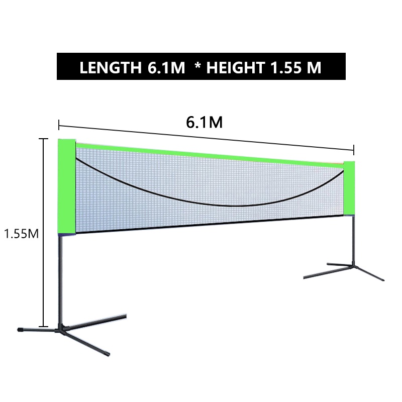 Portable Badminton Net Set With Stand and Carry Bag Folding Volleyball