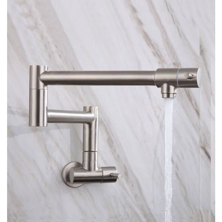 Kitchen Pot Filler Folding Faucet(Cold Water Only)Double Joint Swing
