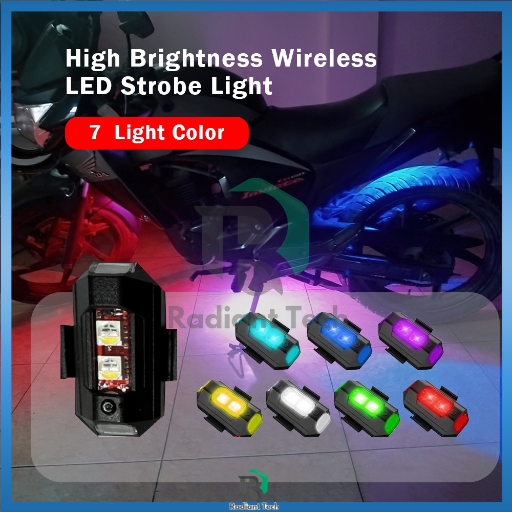 Rechargeable Flashing Aircraft Light 7 Colors For Motorcycle Bike Tail