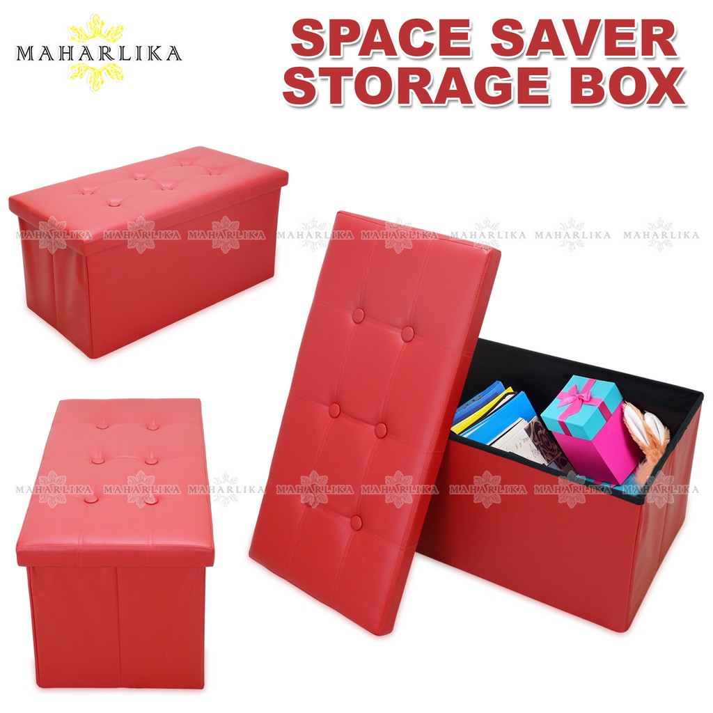 Maharlika PSSSB04 Ottoman Storage Space Saver Rectangular Folding Sofa Storage Box Chair