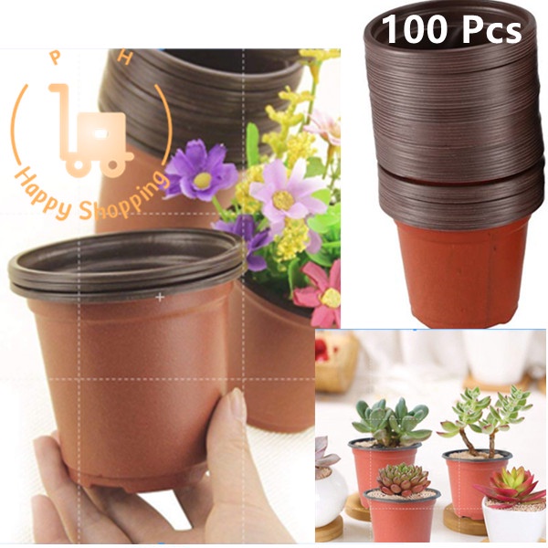PH Shopping 100 Pcs Plastic Plants Nursery Pot/Pots Seedlings ing