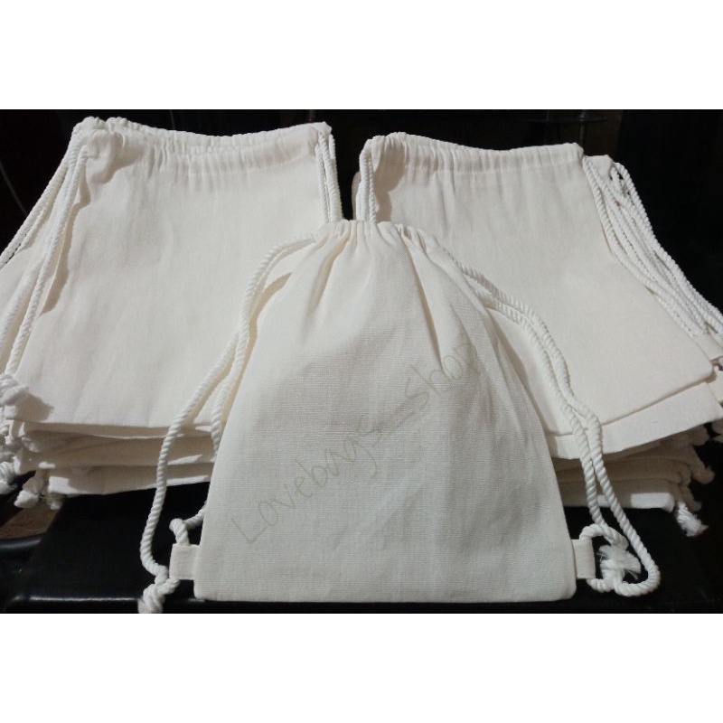 Plain Canvas Drawstring Bag (Katsa) Shopee Philippines