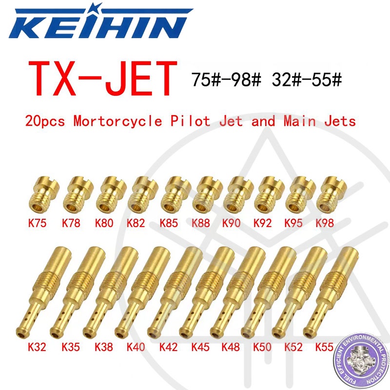 20PCS Keihin Carburetor Main Jet Kit Set Slow/Pilot Jet for PWK KEIHIN