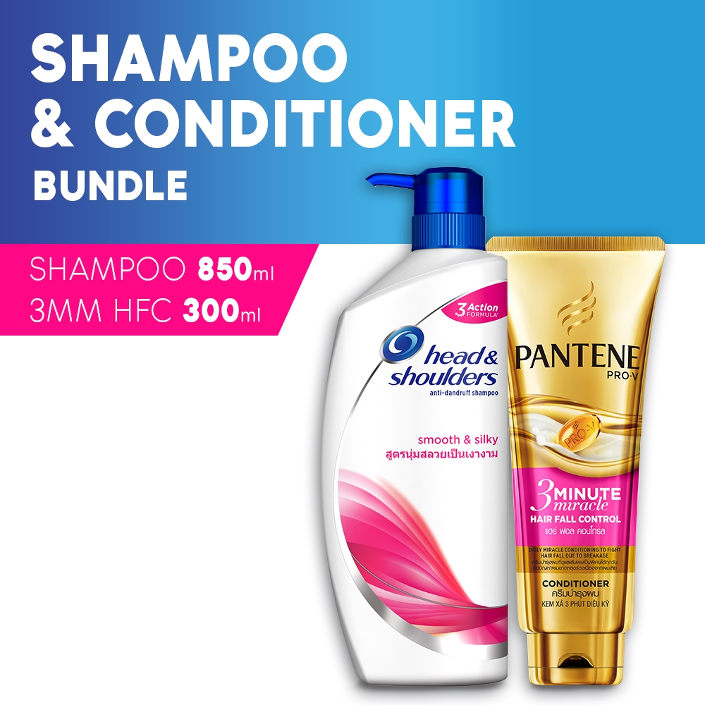 Head & Shoulders Smooth and Silky Shampoo(850mL)+Pantene