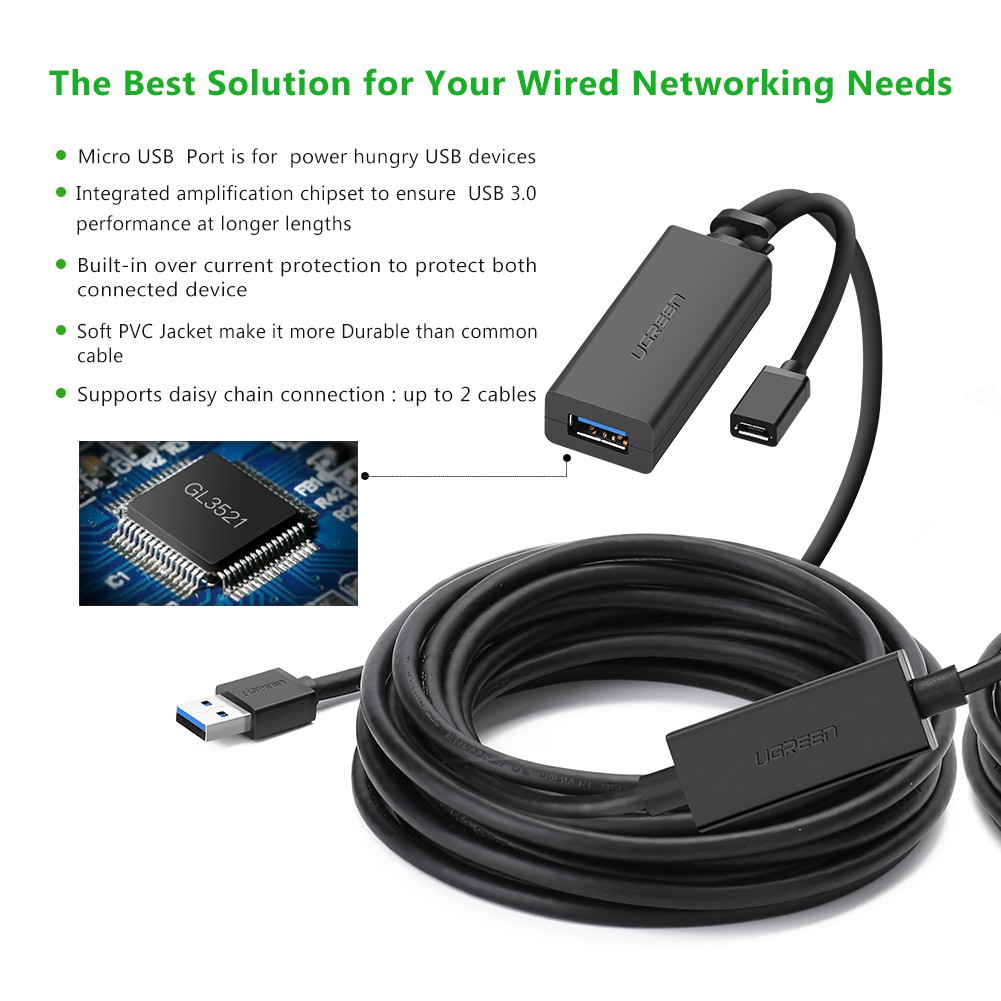 UGREEN USB Extension Cable 5m (Black) v9306.1blu.de