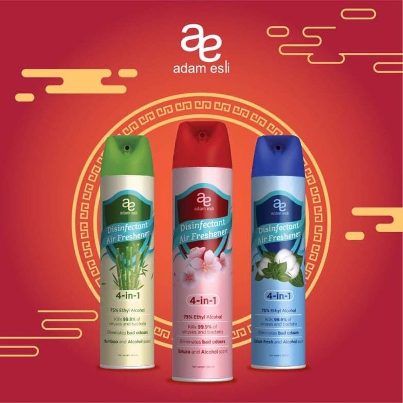 Adam Esli Sakura/Cotton Fresh/Bamboo 4in1 Disinfectant Air Freshener
