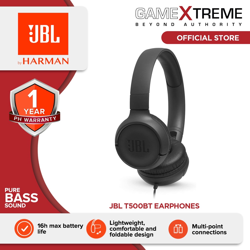 JBL TUNE500 / T500 / Tune 500 Wired onear Headphones Black Shopee