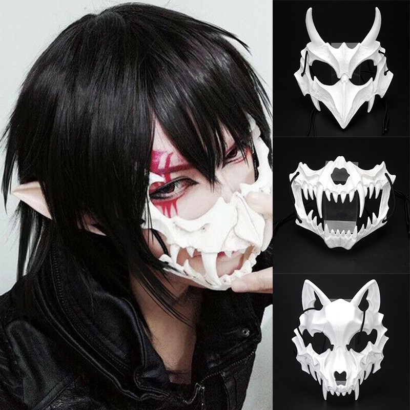 Halloween Carnival Party Costume Props Skeleton Half Face Masks / Anime