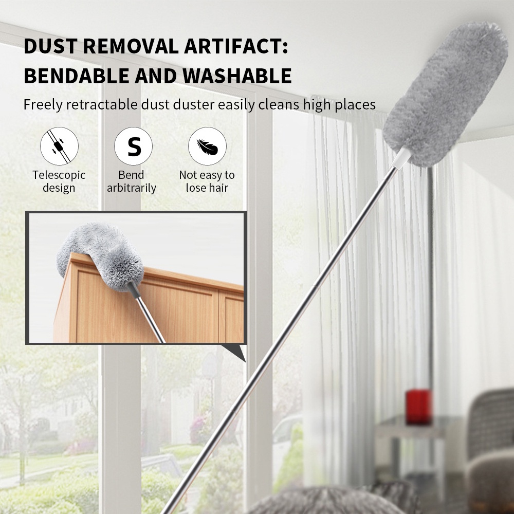 Retractable Feather Duster Household Microfiber Duster Long Feather
