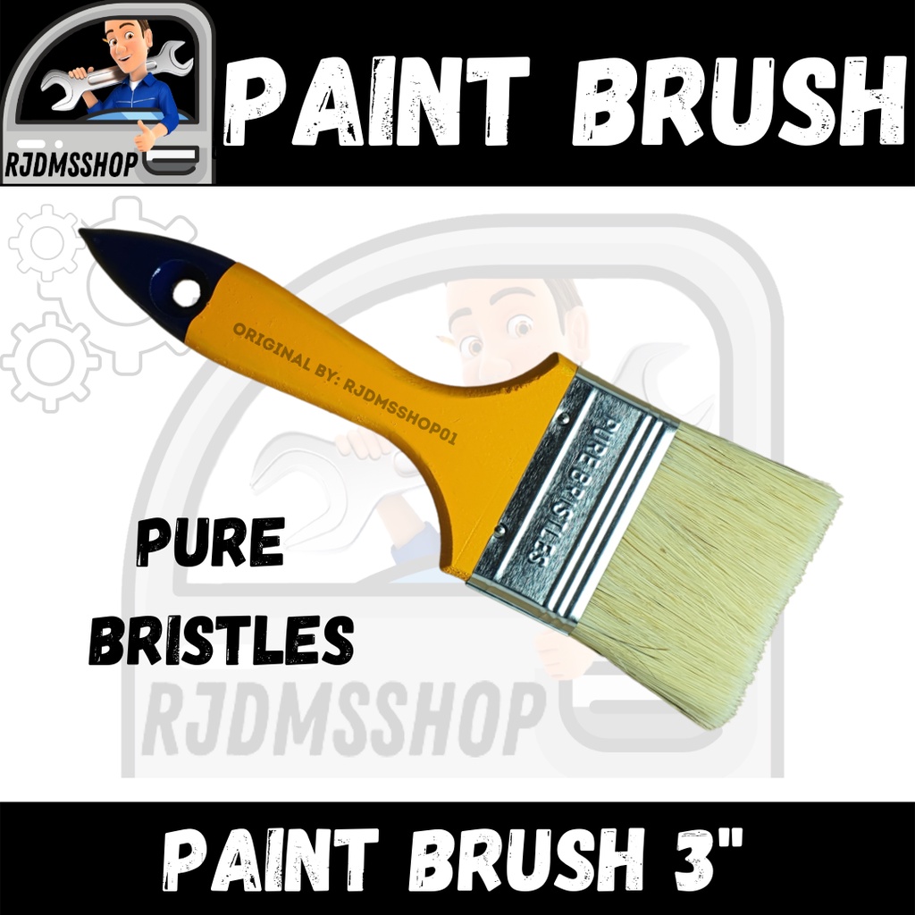 Carpenter's Tool Paint Brush 3" Pure Bristles High Quality