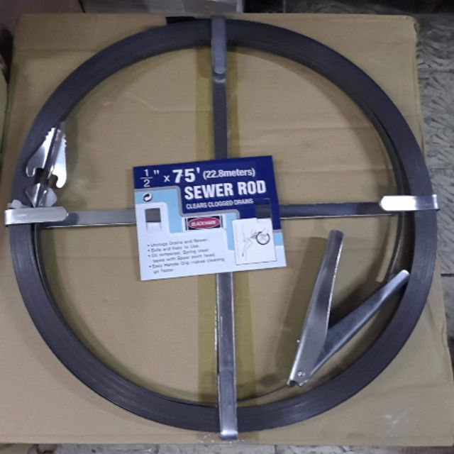 Flat Sewer Rod 1/2" x 1/16" x 75ft Blackhawk clear clogged drain pipe plehe Shopee Philippines