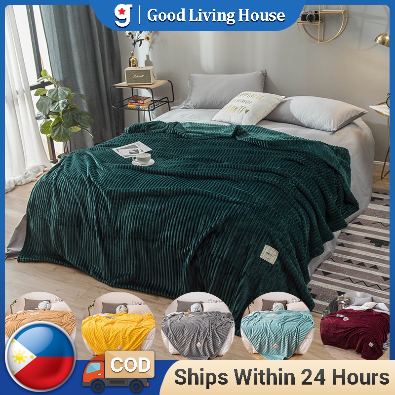 Soft Velvet Blanket Queen/King Size Coral Velvet Flannel Blanket Solid