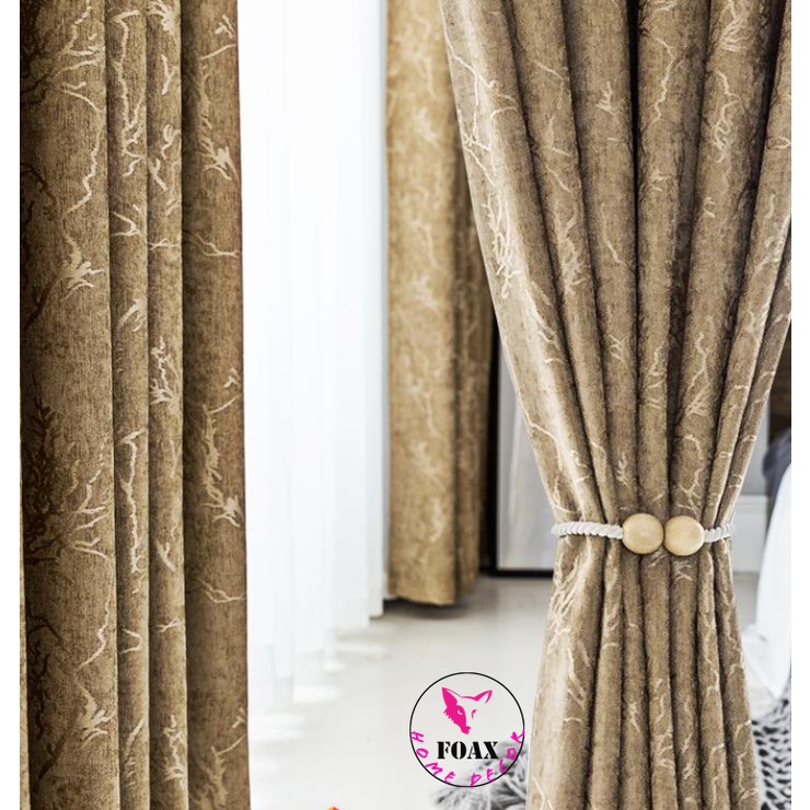 7ft Curtains for Living Room Modern SemiBlackout Leaves Window Drapes