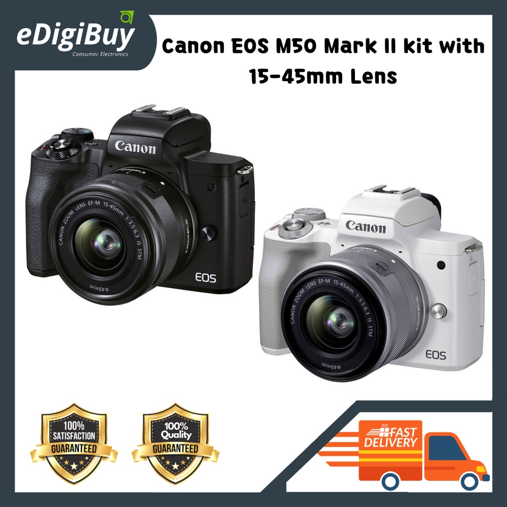 Canon EOS M50 Mark II Mirrorless Digital Camera with 1545mm Lens (Black/White) Shopee Philippines