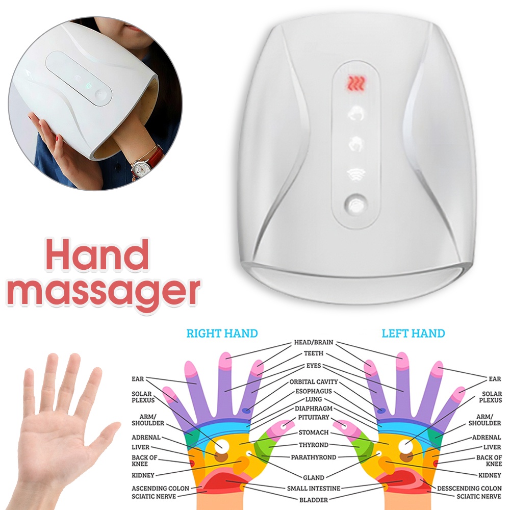 Air Compression Finger Massager Electric Heated Hand Palm Massager