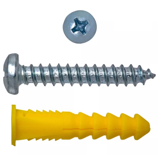 6mm Wall plug and Screws Set PVC Expansion Bolt Plastic Masonry