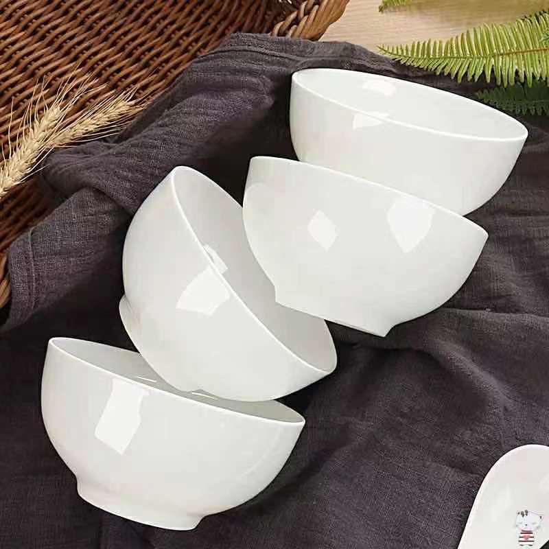 White Porcelain Small Restaurant Soup Bowl Porcelain Rice Seasoning