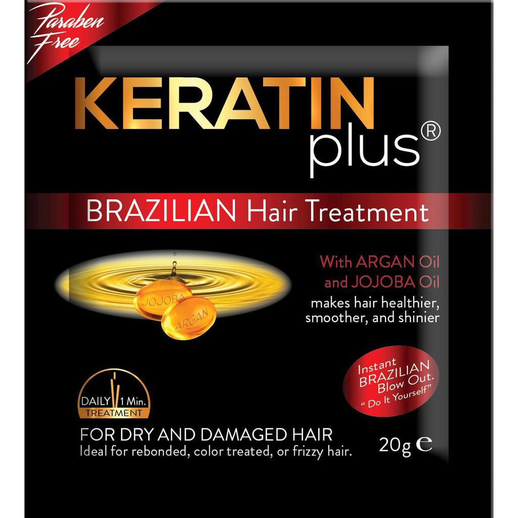 KERATINplus Black Brazilian Hair Treatment 20g 12 Pieces Shopee