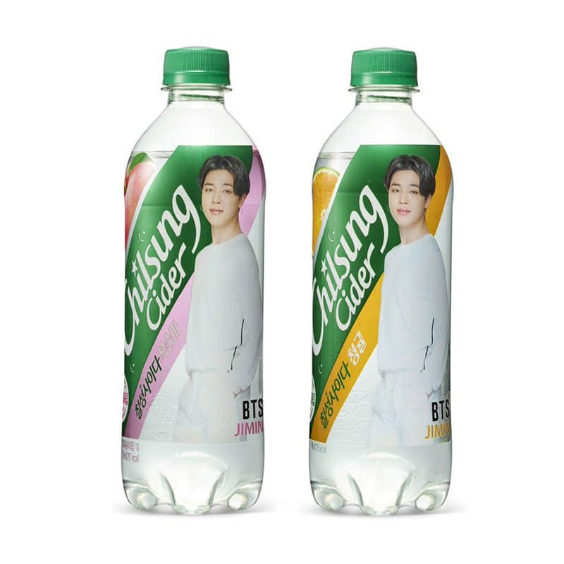 Chilsung Cider x BTS Peach/Tangerine Flavored Drink 500mL Korean Drinks