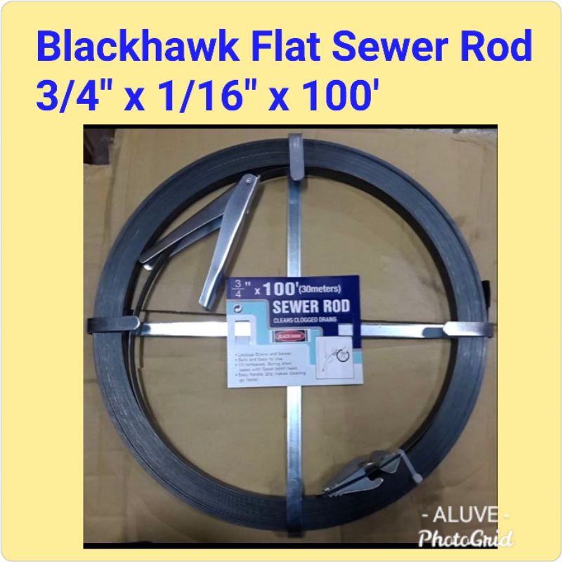 Flat Sewer Rod 3/4" x 1/16" x 100ft (30meters) Blackhawk Drain Cleaner plehe Shopee
